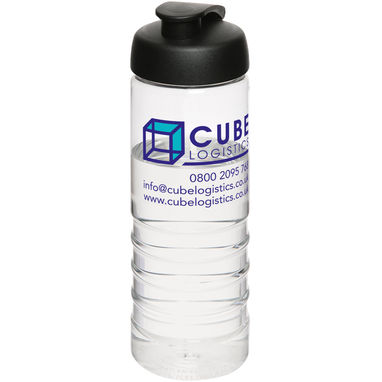 Пляшка спортивна H2O Treble , колір прозорий, суцільний чорний - 21087900- Фото №2