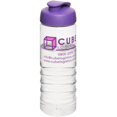 Бутылка спортивная H2O Treble , цвет прозрачный, пурпурный - 21087909- Фото №2