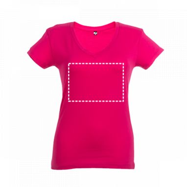 ATHENS WOMEN. Женская футболка, цвет фуксия  размер XL - 30118-102-XL- Фото №3