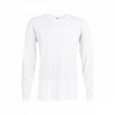 BUCHAREST. Мужская футболка с длинным рукавом, цвет белый  размер L - 30123-106-L- Фото №4
