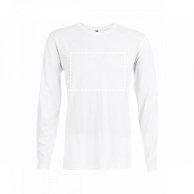 BUCHAREST. Мужская футболка с длинным рукавом, цвет белый  размер M - 30123-106-M- Фото №3