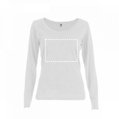 BUCHAREST WOMEN. Женская футболка с длинным рукавом, цвет белый  размер XL - 30125-106-XL- Фото №3
