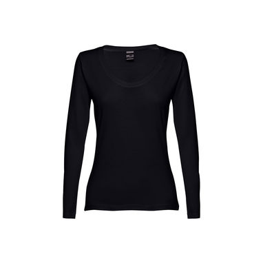 BUCHAREST WOMEN. Женская футболка с длинным рукавом, цвет черный  размер L - 30126-103-L- Фото №2