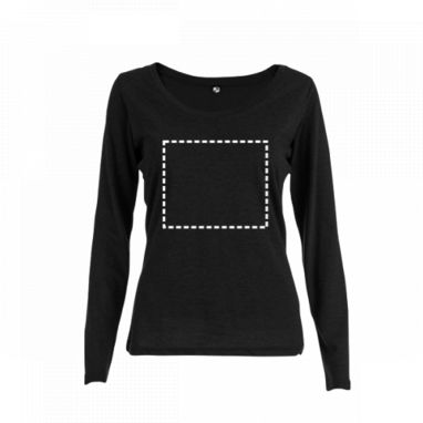 BUCHAREST WOMEN. Женская футболка с длинным рукавом, цвет черный  размер L - 30126-103-L- Фото №3