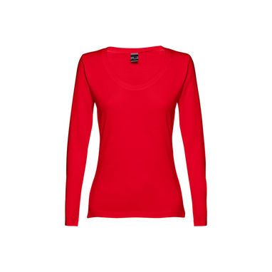 BUCHAREST WOMEN. Женская футболка с длинным рукавом, цвет красный  размер L - 30126-105-L- Фото №2
