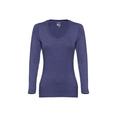 BUCHAREST WOMEN. Женская футболка с длинным рукавом, цвет матовый синий  размер S - 30126-194-S- Фото №2