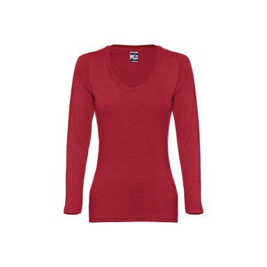 BUCHAREST WOMEN. Женская футболка с длинным рукавом, цвет матовый красный  размер L - 30126-195-L- Фото №2