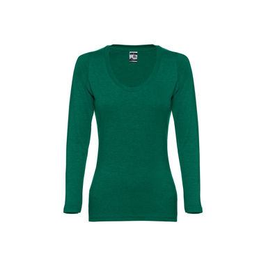 THC BUCHAREST WOMEN. Жіноча футболка з довгими рукавами, колір матовий зелений  розмір L - 30126-199-L- Фото №2