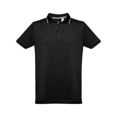 ROME. Мужское поло  slim fit, цвет черный  размер XL - 30137-103-XL- Фото №2