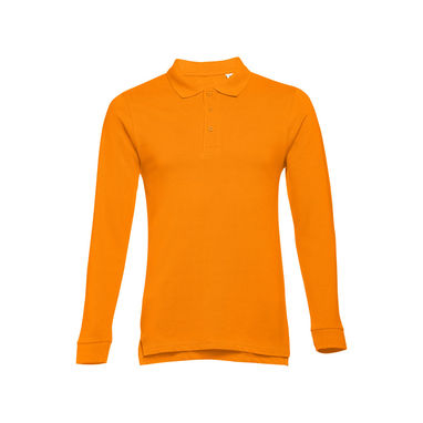 BERN. Мужское поло с длинным рукавом, цвет оранжевый  размер S - 30141-128-S- Фото №2
