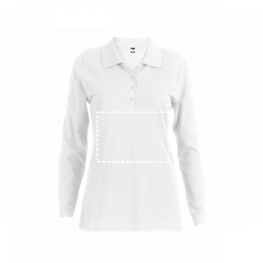 THC BERN WOMEN WH. Жіноче поло з довгими рукавами, колір білий  розмір XL - 30144-106-XL- Фото №3