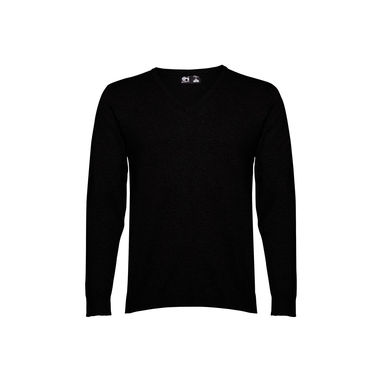 THC MILAN. Чоловічий пуловер з v-подібним вирізом, колір чорний  розмір L - 30149-103-L- Фото №2