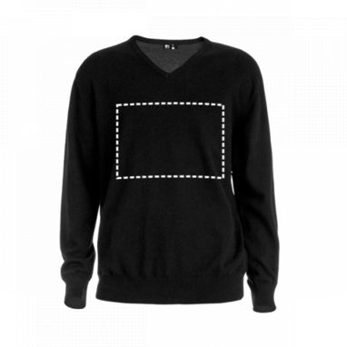 THC MILAN. Чоловічий пуловер з v-подібним вирізом, колір чорний  розмір L - 30149-103-L- Фото №3