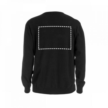 THC MILAN. Чоловічий пуловер з v-подібним вирізом, колір чорний  розмір L - 30149-103-L- Фото №4