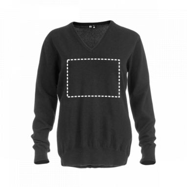 THC MILAN WOMEN. Жіночий пуловер з v-подібним вирізом, колір чорний  розмір L - 30150-103-L- Фото №3