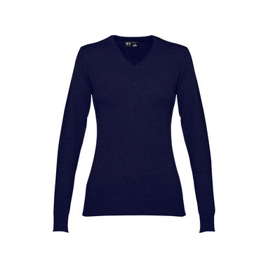 THC MILAN WOMEN. Жіночий пуловер з v-подібним вирізом, колір темно-синій  розмір L - 30150-134-L- Фото №2