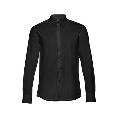 PARIS. Мужская рубашка popeline, цвет черный  размер L - 30151-103-L- Фото №2