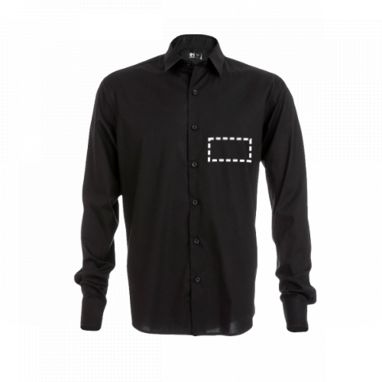 PARIS. Мужская рубашка popeline, цвет черный  размер L - 30151-103-L- Фото №3