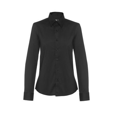 PARIS WOMEN. Женская рубашка popeline, цвет черный  размер L - 30152-103-L- Фото №2