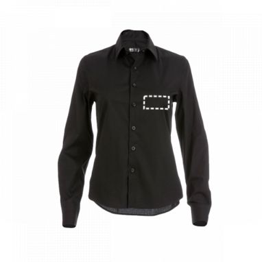 PARIS WOMEN. Женская рубашка popeline, цвет черный  размер L - 30152-103-L- Фото №3