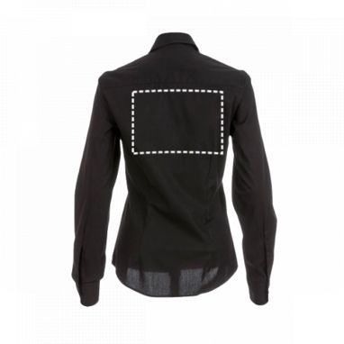PARIS WOMEN. Женская рубашка popeline, цвет черный  размер L - 30152-103-L- Фото №6