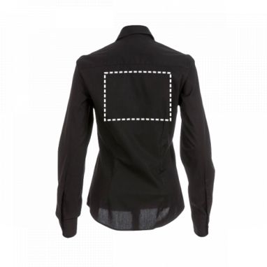 PARIS WOMEN. Женская рубашка popeline, цвет черный  размер L - 30152-103-L- Фото №7