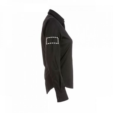 PARIS WOMEN. Женская рубашка popeline, цвет черный  размер L - 30152-103-L- Фото №9