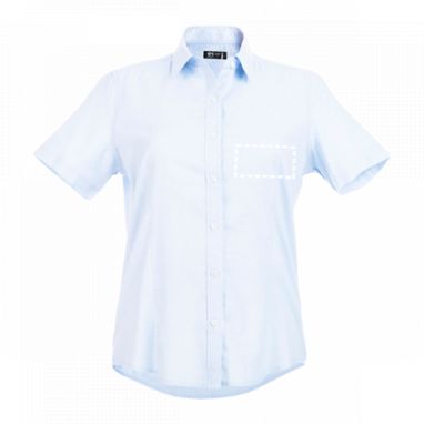 LONDON WOMEN. Женская рубашка oxford, цвет голубой  размер XL - 30158-124-XL- Фото №3