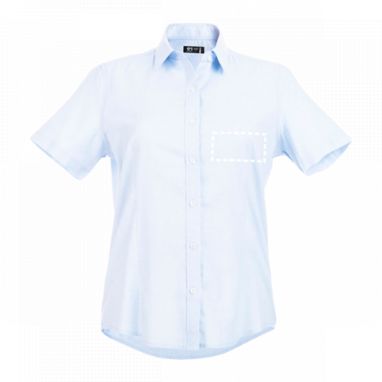 LONDON WOMEN. Женская рубашка oxford, цвет голубой  размер XL - 30158-124-XL- Фото №4