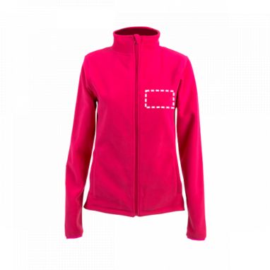 THC HELSINKI WOMEN. Жіноча флісова куртка з блискавкою, колір рожевий  розмір XXL - 30165-102-XXL- Фото №3