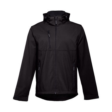 THC ZAGREB. Чоловіча куртка softshell зі знімним капюшоном, колір чорний  розмір L - 30180-103-L- Фото №2