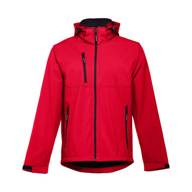 THC ZAGREB. Чоловіча куртка softshell зі знімним капюшоном, колір червоний  розмір XL - 30180-105-XL- Фото №2