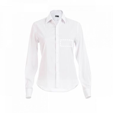 THC PARIS WOMEN WH. Жіноча сорочка popeline, колір білий  розмір XXL - 30195-106-XXL- Фото №3