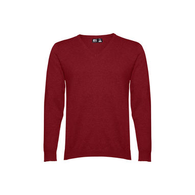 MILAN. Мужской пуловер с v-образным вырезом, цвет бордовый  размер L - 30149-115-L- Фото №2