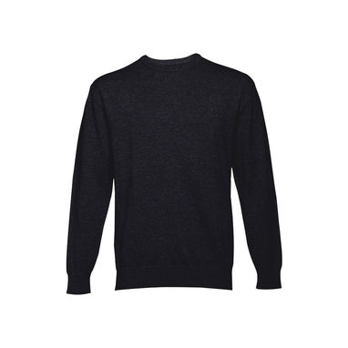 MILAN RN. Пуловер з заокругленим вирізом горла для чоловіків, колір чорний  розмір S - 30210-103-S- Фото №2