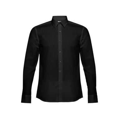 BATALHA. Мужская рубашка popeline, цвет черный  размер L - 30211-103-L- Фото №2