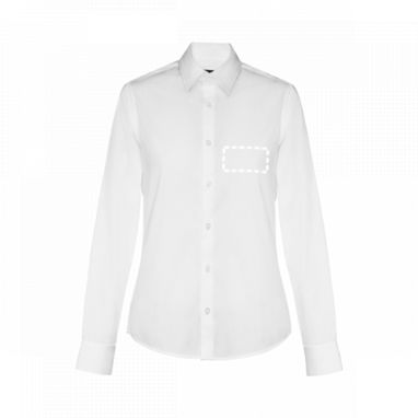 BATALHA WOMEN. Женская рубашка popeline, цвет белый  размер L - 30214-106-L- Фото №4