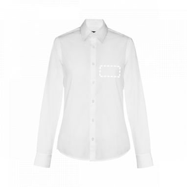 BATALHA WOMEN. Жіноча сорочка popeline, колір білий  розмір L - 30214-106-L- Фото №5