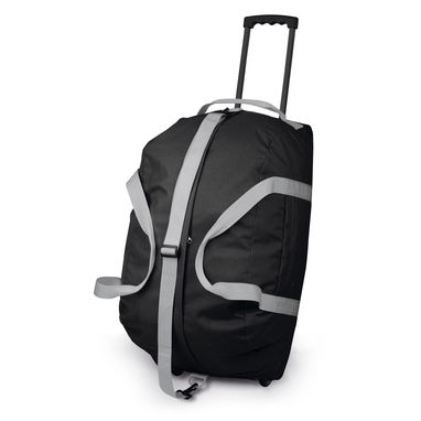Дорожный чемодан на колесах из полиэстера, 600D, цвет черный - 72398-103- Фото №2