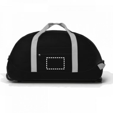 Дорожный чемодан на колесах из полиэстера, 600D, цвет черный - 72398-103- Фото №4