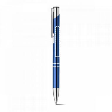 Металева кулькова ручка, сині чорнила, колір срібний - 12514-127- Фото №4