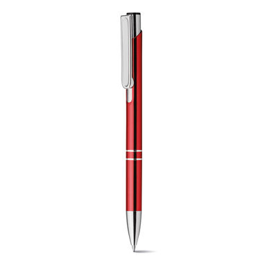 Металлическая шариковая ручка, синие чернила, цвет красный - 12514-105- Фото №2