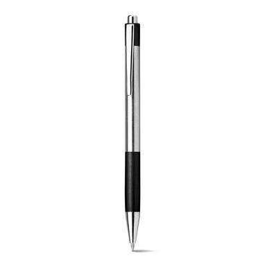Шариковая ручка из нержавеющей стали, синие чернила, цвет черный - 12531-103- Фото №2