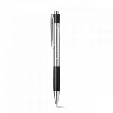 Шариковая ручка из нержавеющей стали, синие чернила, цвет черный - 12531-103- Фото №3