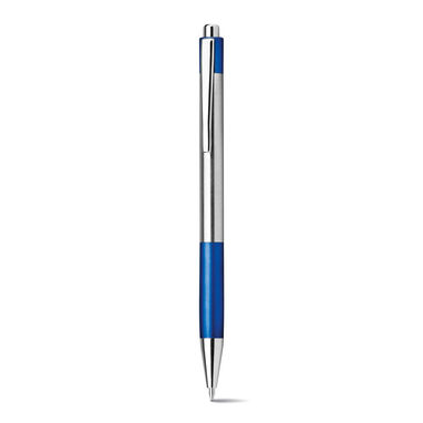 Кулькова ручка з нержавіючої сталі, сині чорнила, колір синій - 12531-104- Фото №2