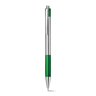 Кулькова ручка з нержавіючої сталі, сині чорнила, колір зелений - 12531-109- Фото №2