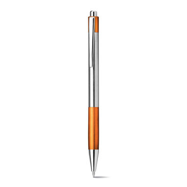 Кулькова ручка з нержавіючої сталі, сині чорнила, колір помаранчевий - 12531-128- Фото №2