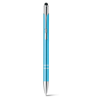 Металлическая шариковая ручка с функцией стилуса, синие чернила, цвет зеленый - 91849-144- Фото №2