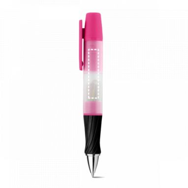 Многофункц. ручка 3 в 1 з синім чорнилом, підсвітка, 8 скріпок, колір рожевий - 81211-102- Фото №4