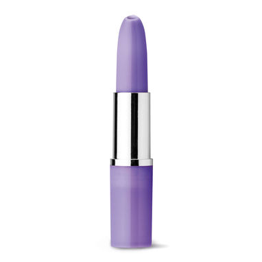 Пластикова кулькова ручка у формі губної помади, сині чорнила, колір пурпурний - 12597-142- Фото №2
